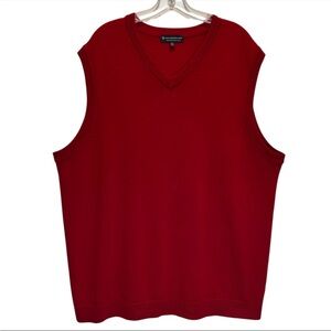 Hart Schaffner Marx Men’s Red Merino Wool V-Neck Sweater Vest - Size 2XT